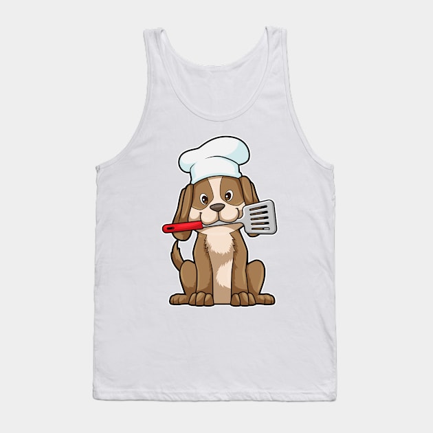 Dog as Cook with Chef's hat & Spatula Tank Top by Markus Schnabel